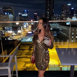 Lulus Gold Sequin Dress